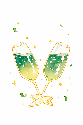 JPG 기념일 행복 별 음료 컬러 크리스마스 일러스트 잔 이벤트 장식 파란색 노란색 파티 축제 기쁨 축하 샴페인 즐거움 그림 순간 연말 특별함 국내일러스트 AI일러스트 AI콘텐츠 자연요소 식기 감정 컨셉 주류 파일형식