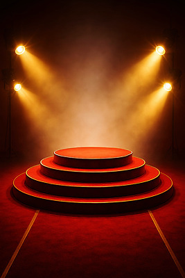 JPG 편집이미지 문화 예술 연주 조명 이벤트 빨간색 공연 무대 발표 분위기 준비 쇼 레드카펫 연극 창작 포디움 이미지편집 AI컴퓨터그래픽 AI콘텐츠 음악 컬러 컨셉 문화예술 파일형식