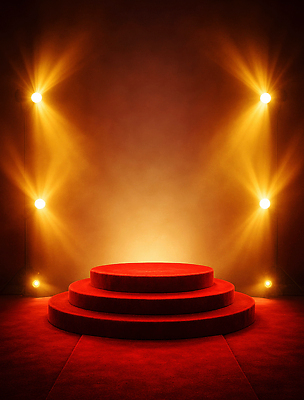 JPG 편집이미지 디자인 문화 음악 조명 이벤트 빨간색 사진촬영 공연 공간 무대 발표 분위기 그림 연극 포디움 이미지편집 AI컴퓨터그래픽 AI콘텐츠 컬러 컨셉 문화예술 촬영 파일형식