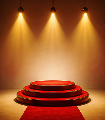 JPG 편집이미지 디자인 조명 이벤트 빨간색 공연 공간 무대 센터 분위기 준비 그림 단계 포디움 스타일 이미지편집 AI컴퓨터그래픽 AI콘텐츠 컬러 컨셉 파일형식