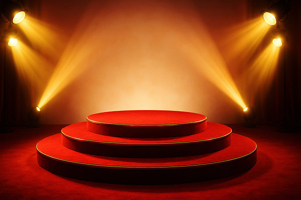 JPG 모델 편집이미지 디자인 옷 패션 조명 이벤트 빨간색 촬영 카펫 공연 무대 그림 기회 런웨이 포디움 스타일 이미지편집 AI컴퓨터그래픽 AI콘텐츠 컬러 파일형식