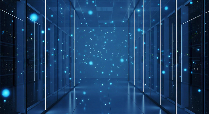 JPG 편집이미지 조명 기술 내부 파란색 빛 컴퓨터 디지털 공간 네트워크 전자 서버실 인프라 이미지편집 AI컴퓨터그래픽 AI콘텐츠 컬러 전자제품 파일형식