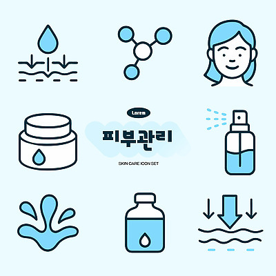 아이콘 건강 관리 여름 뷰티 목욕 청결 투명 피부 크림 피부관리 스프레이 보습 세럼 수분_꽃가루 2D아이콘 AI파일 계절 신체부위 화장품 위생 파일형식 벡터