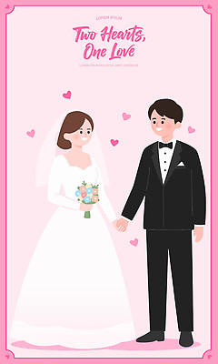 커플 옷 행복 꽃다발 신랑 결혼 일러스트 가족 결혼식 사랑 이벤트 친구 뷰티 손잡기 로맨틱 축하 맹세 순간 국내일러스트 AI파일 꽃 감정 컨셉 관계 모션 결심 파일형식 벡터