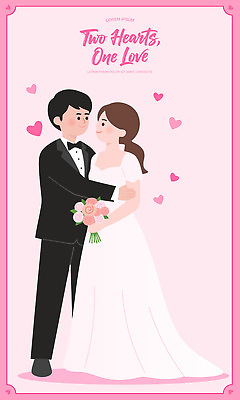 커플 기념일 행복 감정 꽃다발 신랑 결혼 일러스트 신혼부부 포옹 결혼식 함께함 사랑 로맨틱 하트 축하 뷰티풀 순간 국내일러스트 AI파일 모양 부부 꽃 컨셉 관계 안기 이벤트 신혼 파일형식 벡터