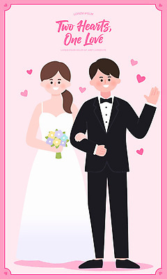 커플 행복 부케 신랑 결혼 일러스트 가족 관계 결혼식 선물 사랑 턱시도 파티 기쁨 하트 축복 뷰티풀 순간 국내일러스트 AI파일 모양 감정 꽃다발 컨셉 정장 이벤트 파일형식 벡터