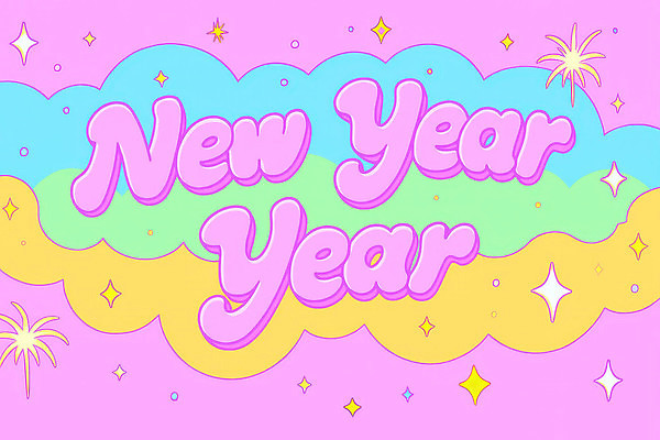 JPG 디자인 별 분홍색 컬러 백그라운드 일러스트 새해 이벤트 반짝임 파티 유행 기쁨 축하 분위기 즐거움 디지털아트 스타일 국내일러스트 AI일러스트 AI콘텐츠 자연요소 감정 컨셉 모션 파일형식