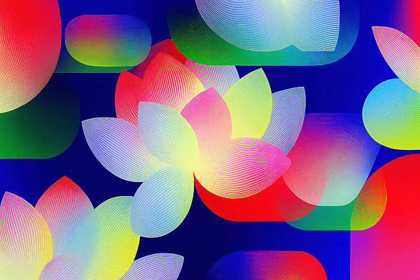 JPG 디자인 꽃 예술 컬러 백그라운드 패턴 일러스트 추상 미술 전통무늬 감각 모던 그림 화사함 조화 뷰티풀 색채 수련꽃 창의성 국내일러스트 AI일러스트 AI콘텐츠 식물 전통 컨셉 무늬 문화예술 파일형식