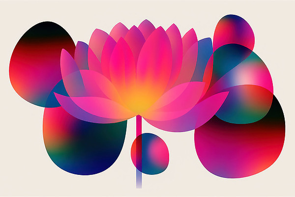 JPG 디자인 감정 백그라운드 패턴 일러스트 추상 연꽃 장식 전통무늬 표현 원형 기하학 조화 뷰티풀 창의성 국내일러스트 AI일러스트 AI콘텐츠 도형 전통 꽃 무늬 파일형식