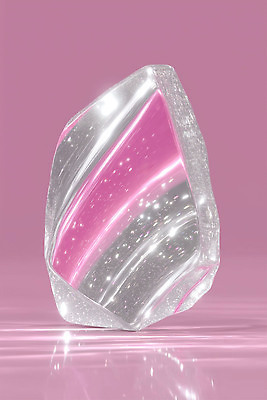 JPG 편집이미지 디자인 예술 분홍색 조각 백그라운드 유리 장식 빛 반짝임 투명 오브젝트 윤곽 창의성 이미지편집 AI컴퓨터그래픽 AI콘텐츠 컬러 모션 재질 파일형식