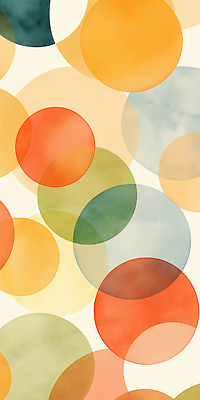 JPG 모양 디자인 예술 컬러 백그라운드 일러스트 수채화 평화 물방울 원형 감각 비교 부드러움 화사함 겹침 조화 국내일러스트 AI일러스트 AI콘텐츠 도형 컨셉 파일형식