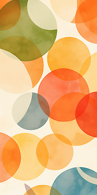 JPG 모양 디자인 시선 감정 예술 컬러 백그라운드 패턴 일러스트 수채화 따뜻함 원형 감각 크기 부드러움 겹침 조화 뷰티풀 색채 창의성 국내일러스트 AI일러스트 AI콘텐츠 도형 무늬 파일형식