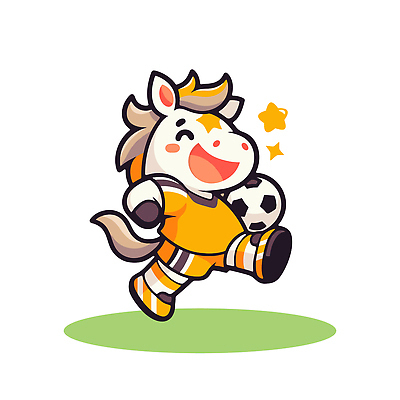 캐릭터 디자인 어린이 스포츠 컬러 일러스트 공 놀이 협력 밝음 달리기 운동 축구 표현 말 즐거움 그림 유니콘 창작 일러캐릭터 AI파일 감정 모션 건강 사람 구기 파일형식 벡터