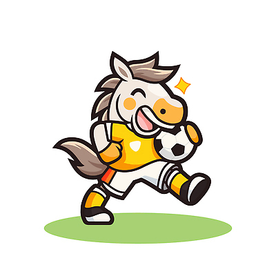 캐릭터 디자인 어린이 스포츠 유니폼 일러스트 공 모션 놀이 경기 달리기 운동 귀여움 축구 경기장 표현 말 말_게임 즐거움 활기 일러캐릭터 AI파일 옷 감정 컨셉 스포츠시설 건강 사람 구기 파일형식 벡터