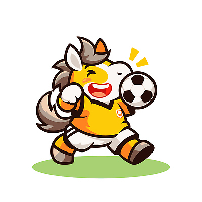 동물 캐릭터 디자인 어린이 스포츠 유니폼 일러스트 공 모션 웃음 운동 귀여움 축구 경쟁 말 말_게임 즐거움 흥미 일러캐릭터 AI파일 옷 감정 컨셉 표정 건강 사람 구기 파일형식 벡터