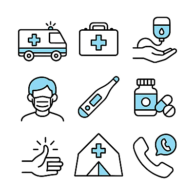 아이콘 건강 병원 마스크 치료 약 간호사 의사 봉사 온도계 구급차 예방 기부 방역 손세정제 2D아이콘 AI파일 의학 자동차 의료진 도움 세정제 파일형식 벡터