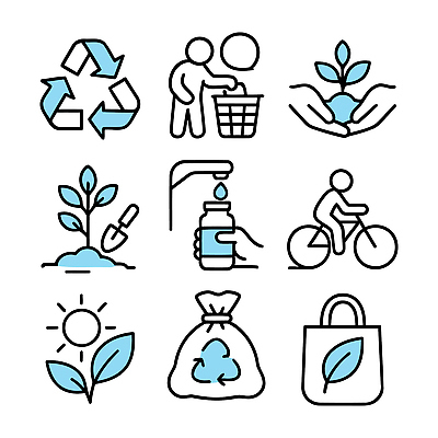 식물 아이콘 손 상징 가방 자연 생활 태양 환경 자전거 재활용 성장 봉사 보호 쓰레기 에너지절약 기부 2D아이콘 AI파일 자연요소 잡화 컨셉 신체부위 바이크 에너지 도움 절약 친환경 생태계 파일형식 벡터