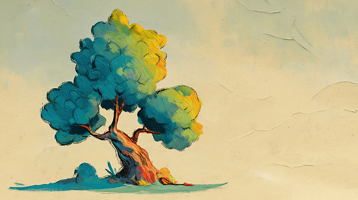 JPG 나무 예술 컬러 잎 일러스트 자연 하늘 가지 풍경 햇빛 평화 환경 고요 산책 공간 원근감 성장 그리기 뷰티풀 창의성 국내일러스트 AI일러스트 AI콘텐츠 식물 뷰포인트 컨셉 채소 모션 휴식 태양 생태계 파일형식