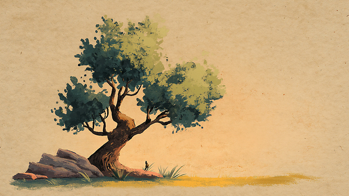 JPG 나무 여유 컬러 잎 일러스트 자연 생명 풍경 초원 햇빛 평화 환경 고요 공간 숲 조화 뷰티풀 순간 국내일러스트 AI일러스트 AI콘텐츠 식물 감정 컨셉 태양 생태계 파일형식