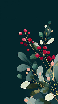 식물 계절 컬러 컨셉 과일 생태계 파일형식 베리 자연 백그라운드 뷰티풀 잎 장식 디자인 조화 초록색 빨간색 모던 생명 우아함 예술 국내일러스트 일러스트 JPG 겨울