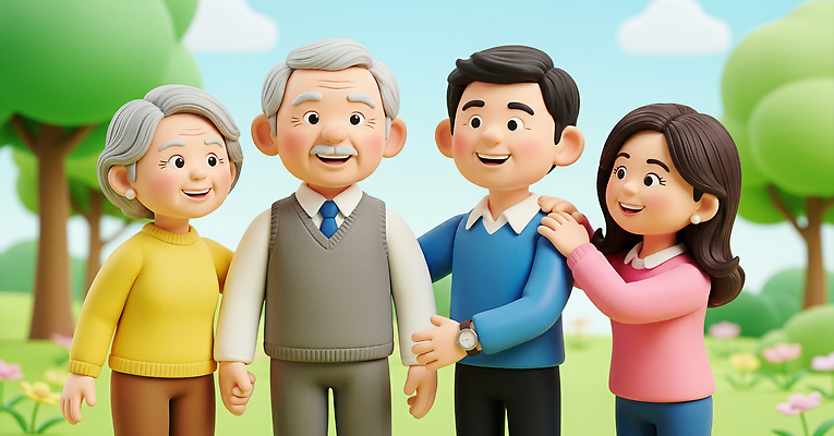 JPG 나무 편집이미지 캐릭터 공원 할아버지 꽃 행복 가족 자연 따뜻함 건강 사랑 웃음 손잡기 봄 즐거움 아날로그 편집3D AI컴퓨터그래픽 AI콘텐츠 식물 계절 공공시설 노년 남자 감정 관계 모션 표정 3D 생태계 파일형식