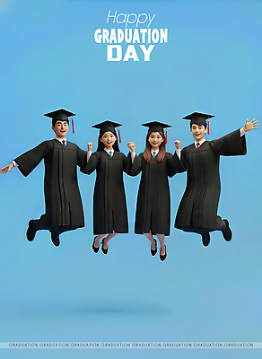 JPG 편집이미지 학생 여자 기념일 남자 행복 졸업 성공 졸업식 기념 웃음 친구 점프 축제 기쁨 모임 축하 가운 그룹 일과 편집3D AI컴퓨터그래픽 AI콘텐츠 옷 교육 감정 컨셉 관계 모션 표정 사람 이벤트 3D 파일형식