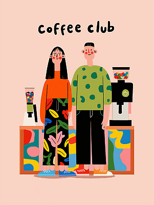 JPG 디자인 옷 패션 문화 커피 컬러 백그라운드 일러스트 스튜디오 사람 취미 장식 청춘 유행 촬영 클럽 그림 창의성 스타일 국내일러스트 AI일러스트 AI콘텐츠 음료 컨셉 파일형식