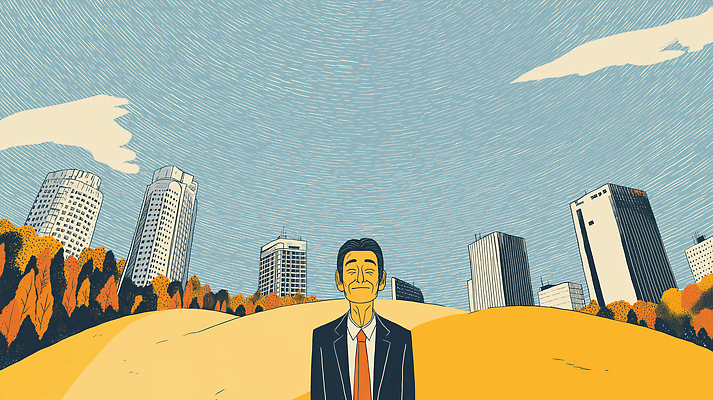 JPG 남자 백그라운드 일러스트 비즈니스 하늘 날씨 거리 따뜻함 풍경 건물 일상 평화 고요 도시 자신감 풍경화 국내일러스트 AI일러스트 AI콘텐츠 건축물 감정 컨셉 사람 라이프 그림 파일형식