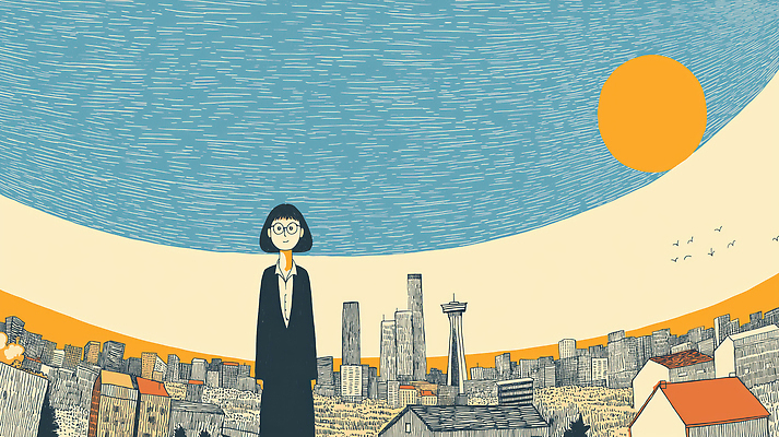 JPG 여자 예술 컬러 일러스트 비즈니스 자연 하늘 주택 회화 풍경 건물 일상 세계 태양 고요 도시 편안함 풍경화 국내일러스트 AI일러스트 AI콘텐츠 자연요소 건축물 말하기 사람 라이프 감각 그림 생태계 파일형식