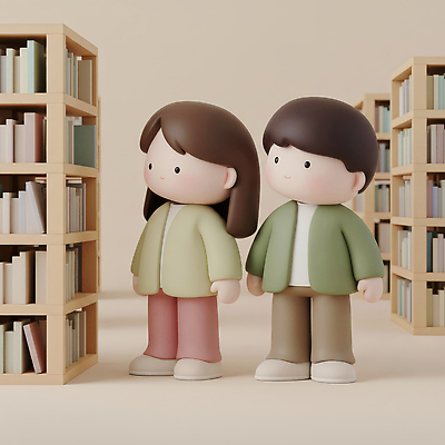 JPG 편집이미지 캐릭터 여자 남자 어린이 인형 책장 책 학습 독서 귀여움 전시 공간 도서관 즐거움 오브젝트 호기심 편집3D 교육 감정 가구 컨셉 사람 3D 파일형식