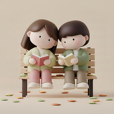 JPG 나무 편집이미지 커플 공원 여자 남자 어린이 잎 벤치 자연 휴식 따뜻함 이야기 사랑 책 독서 시간 편안함 편집3D 식물 공공시설 감정 컨셉 의자 관계 사람 3D 감각 생태계 파일형식