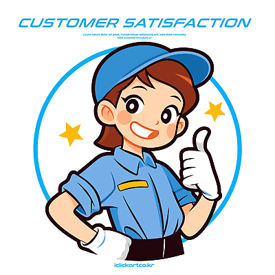 캐릭터 백그라운드 유니폼 일러스트 모션 친절 표정 미소 엄지손가락 표현 업무 작업 상품 청소 고객 직원 서비스 만족 긍정 이미지 국내일러스트 AI파일 옷 감정 컨셉 손가락 파일형식 벡터