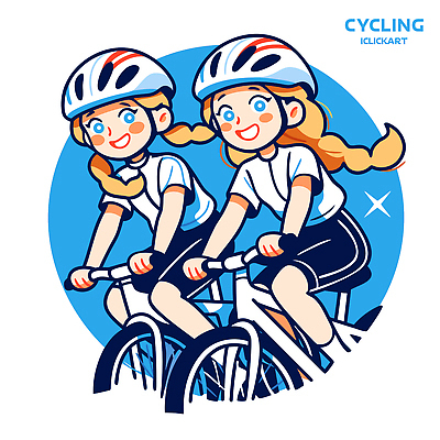 어린이 스포츠 일러스트 놀이 하늘 건강 웃음 소녀 레포츠 친구 운동 야외활동 자전거 산책 도전 헬멧 활기 액티비티 국내일러스트 AI파일 여자 컨셉 관계 레저 휴식 표정 사람 바이크 보호장비 파일형식 벡터