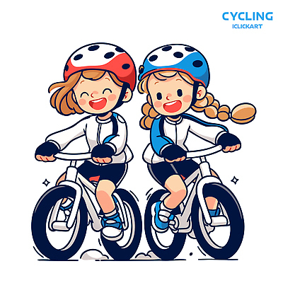 감정 도로 컬러 티셔츠 일러스트 모션 놀이 함께함 웃음 풍경 소녀 여름 친구 운동 자전거 헬멧 즐거움 국내일러스트 AI파일 계절 여자 길 어린이 컨셉 셔츠 관계 교통시설 표정 건강 바이크 보호장비 파일형식 벡터