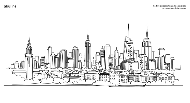 디자인 예술 여행 일러스트 하늘 스튜디오 풍경 건물 고층빌딩 매력적 도시 역사 찡그림 구조물 스케치 그림 뉴욕 스카이라인 국내일러스트 AI파일 건축물 건축 컨셉 표정 미술 빌딩 미국 파일형식 벡터