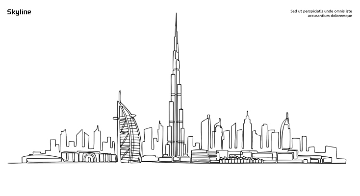 모양 디자인 현대건축 예술 선 일러스트 재료 건물 도시풍경 도시 스케치 그림 스카이라인 두바이 특징 국내일러스트 AI파일 건축물 건축 미술 풍경 아랍에미리트 파일형식 벡터