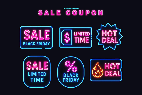 PSD 편집이미지 쇼핑 판매 세일 소비 쿠폰 네온 마케팅 시간제한 블랙프라이데이 프로모션 이미지편집 데이이벤트 이벤트 금지 파일형식