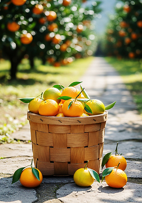 JPG 나무 편집이미지 과일 자연 귤 햇빛 농장 바구니 주황색 수확 신선 과수원 유기농 귤나무 편집실사 AI포토 AI콘텐츠 식물 웰빙 컬러 농업 태양 CG 생태계 파일형식