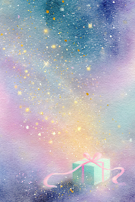 JPG 예술 컬러 백그라운드 일러스트 선물 장식 반짝임 상자 우주 물감 기쁨 신비 그림 감성 별빛 뷰티풀 상상력 색채 창의성 디지털아트 국내일러스트 AI일러스트 AI콘텐츠 감정 별 컨셉 모션 빛 미술도구 파일형식