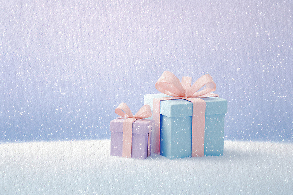 JPG 행복 리본 컬러 백그라운드 크리스마스 겨울 일러스트 포장 선물 사랑 이벤트 장식 상자 축제 기쁨 소중 오브젝트 부드러움 파스텔톤 국내일러스트 AI일러스트 AI콘텐츠 계절 기념일 감정 컨셉 감각 파일형식