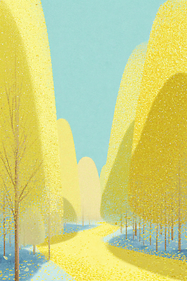 JPG 나무 계절 길 여유 컬러 여행 일러스트 자연 하늘 산 풍경 일상 노란색 평화 산책 트래킹 공간 숲 그림 뷰티풀 국내일러스트 AI일러스트 AI콘텐츠 식물 감정 컨셉 레저 휴식 라이프 생태계 파일형식