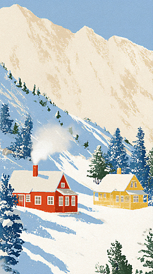 JPG 백그라운드 겨울 일러스트 자연 휴식 산 주택 따뜻함 풍경 일상 평화 마을 고요 흰색 조화 산기슭 뷰티풀 국내일러스트 AI일러스트 AI콘텐츠 계절 컬러 컨셉 건물 라이프 생태계 파일형식