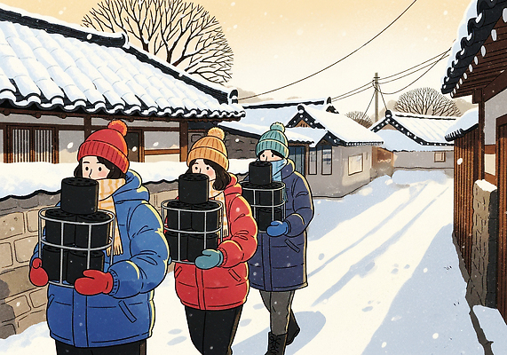 JPG 한국문화 음식 겨울 일러스트 재료 포장 가족 한국 따뜻함 여러명 친구 마을 전통음식 봉사 고추장 준비 연탄 불고기 방앗간 눈사태 국내일러스트 AI일러스트 AI콘텐츠 동양문화 전통 계절 아시아 한식 다수 관계 사람 도움 양념 파일형식