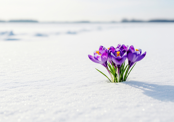 JPG 식물 편집이미지 꽃 겨울 자연 생명 풍경 햇빛 설원 보라색 봄 흰색 뷰티풀 사프란 편집실사 AI컴퓨터그래픽 AI콘텐츠 계절 컬러 눈_날씨 태양 향신료 CG 생태계 파일형식