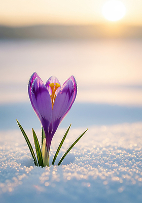 JPG 식물 편집이미지 계절 꽃 겨울 자연 생명 풍경 야외 일출 설원 봄 뷰티풀 사프란 편집실사 AI포토 AI콘텐츠 눈_날씨 노을 향신료 CG 생태계 파일형식