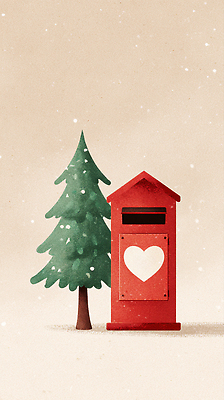 JPG 나무 문자 감정 크리스마스 겨울 일러스트 자연 따뜻함 사랑 풍경 빨간색 믿음 거래 우체통 하트 소식 차가움 편지 소중 송신 국내일러스트 AI일러스트 AI콘텐츠 모양 식물 계절 기념일 컬러 컨셉 생태계 파일형식