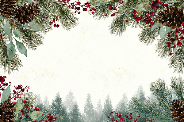 JPG 식물 계절 열매 컬러 백그라운드 크리스마스 겨울 일러스트 자연 장식 빨간색 초록색 분위기 숲 오브젝트 생태계 장면 솔방울 차분 국내일러스트 AI일러스트 AI콘텐츠 기념일 컨셉 파일형식