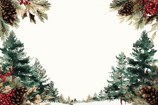 JPG 나무 열매 꽃 잎 크리스마스 겨울 일러스트 자연 새해 따뜻함 풍경 야외 초록색 평화 소나무 숲 숲길 뷰티풀 국내일러스트 AI일러스트 AI콘텐츠 식물 계절 기념일 길 컬러 컨셉 생태계 파일형식