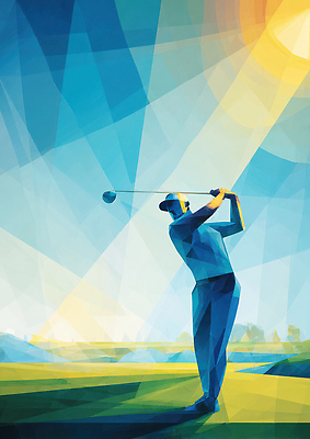 JPG 사계절 남자 스포츠 포즈 골프 일러스트 자연 협력 골프공 야외 파란색 운동 햇빛 스윙 집중 연습 순간 오후 카운트 지오메트릭 국내일러스트 AI일러스트 AI콘텐츠 계절 컬러 컨셉 공 골프용품 건강 사람 태양 구기 생태계 파일형식