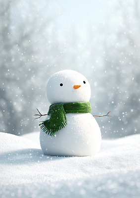 JPG 편집이미지 설경 겨울 가족 자연 눈사람 장식 초록색 스카프 추위 즐거움 조화 겨울풍경 이미지편집 AI컴퓨터그래픽 AI콘텐츠 계절 감정 컬러 관계 풍경 목도리 생태계 파일형식